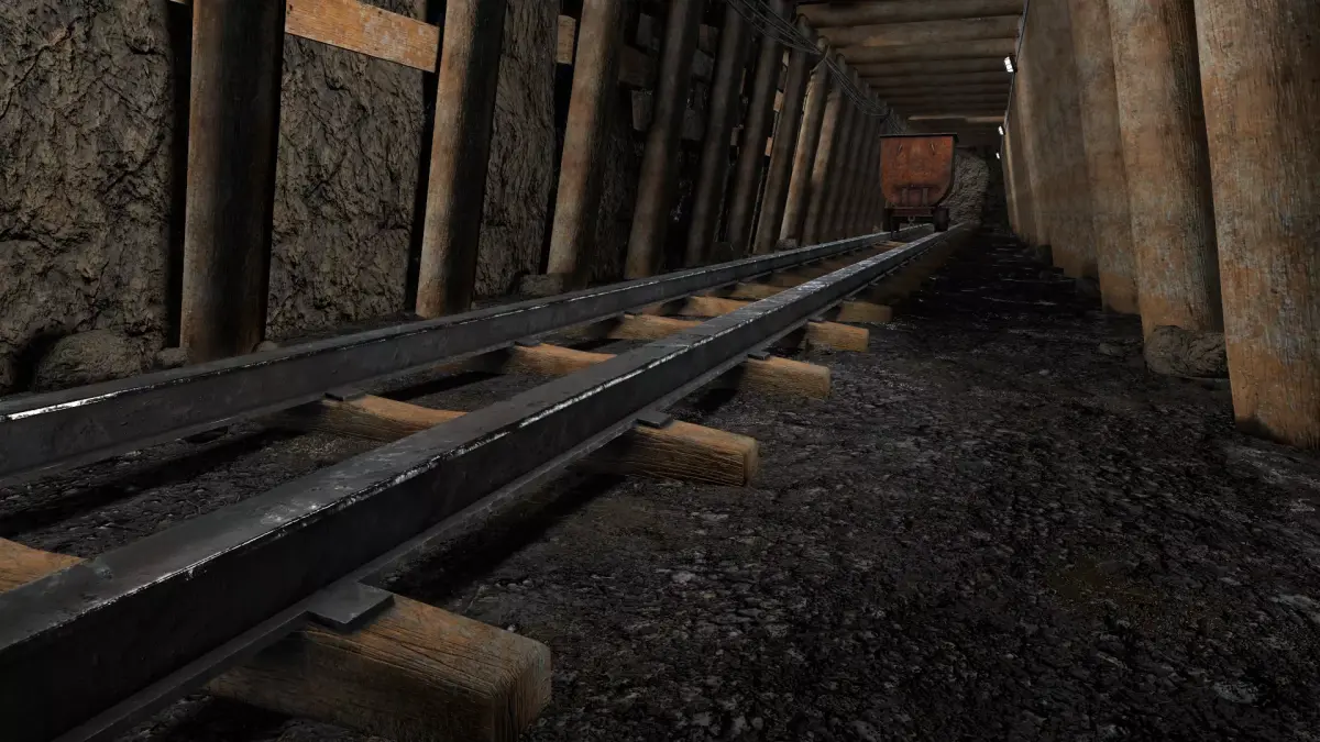 Underground Coal Mine Tunnel Low-poly 3D model