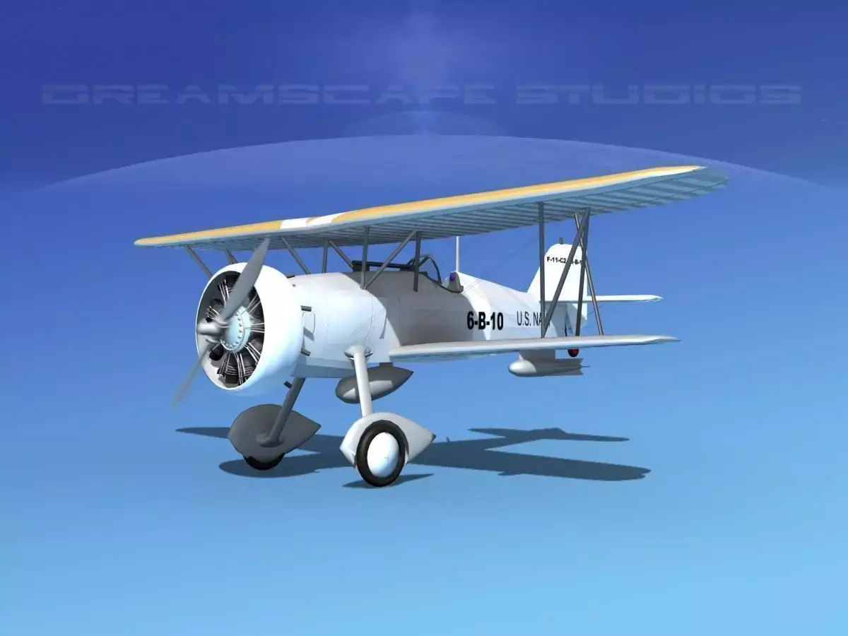 Curtiss F-11-C2 Goshawk V04 3D model