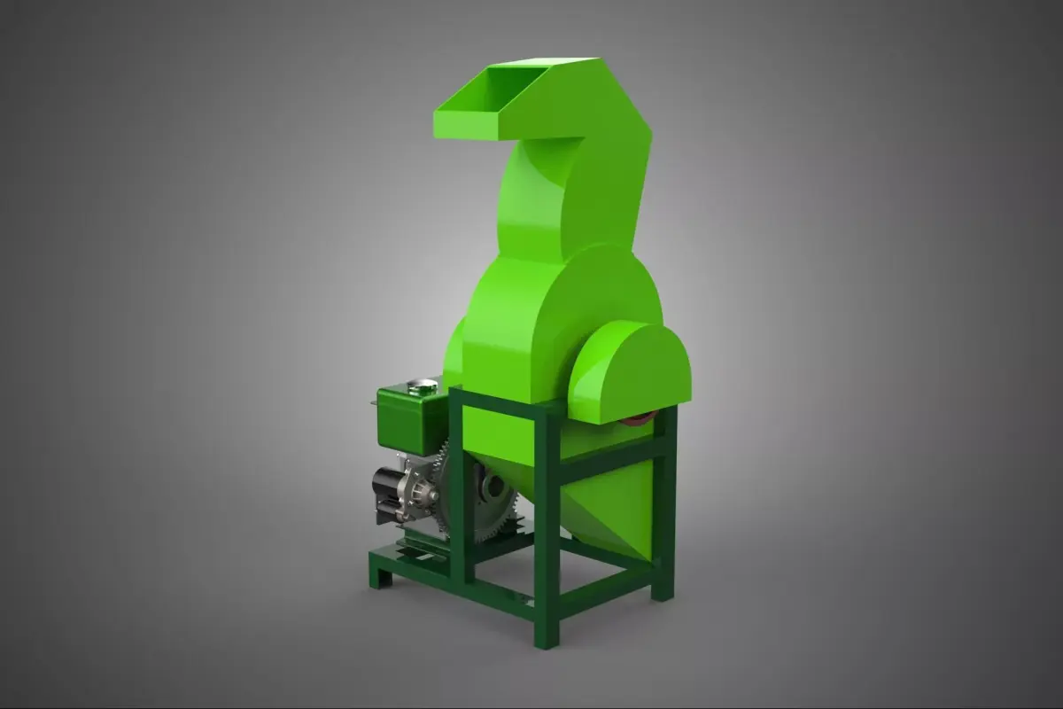 GREEN WOOD CHIPPER SHREDDER CRUSHER CUTTER MACHINE DIESEL ENGINE 3D model
