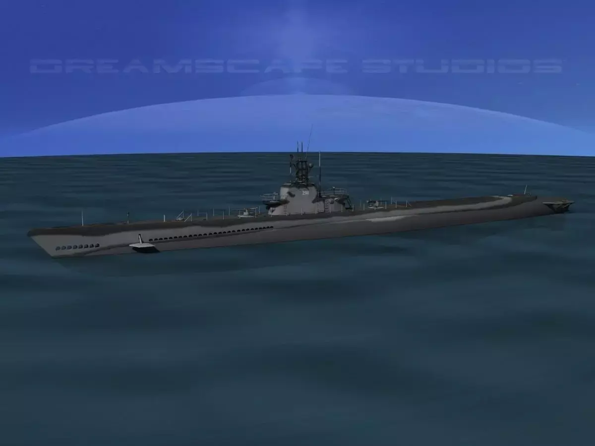 Balao Class Submarine USS Cisco SS290 3D model