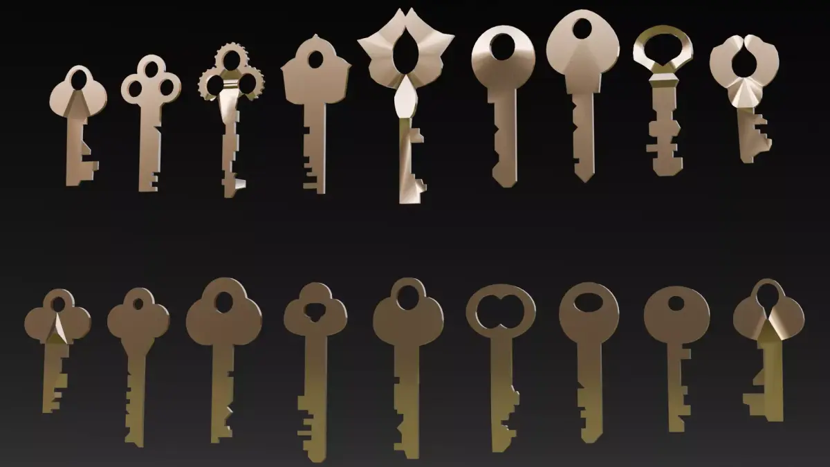 Keys Pack 3D Model Low-poly 3D model