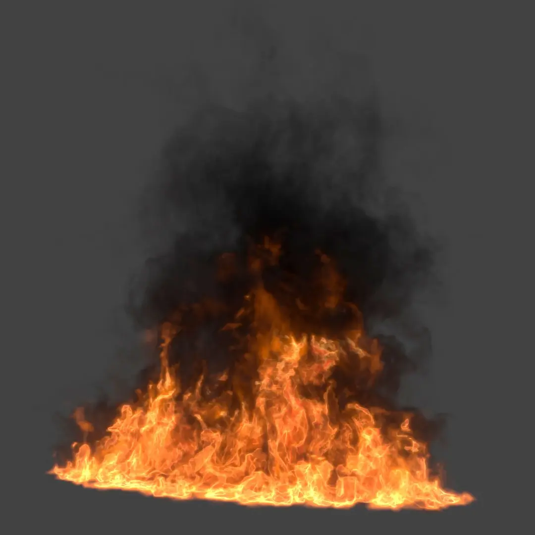 Burning Oil Fire VDB Animated for Blender 3D model