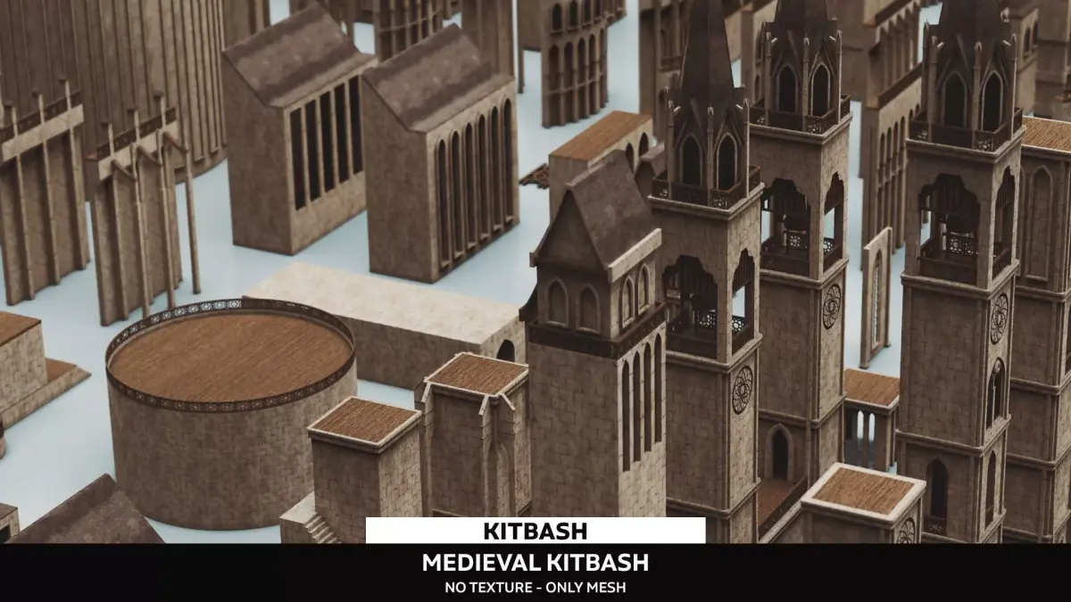 SFDEMIR Medieval Kitbash Low-poly 3D model