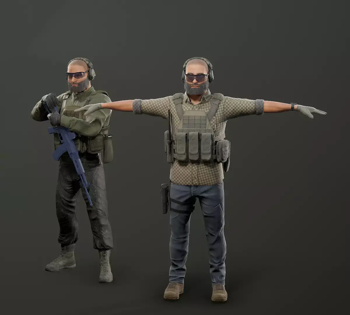 Modular PMC Character Low-poly 3D model
