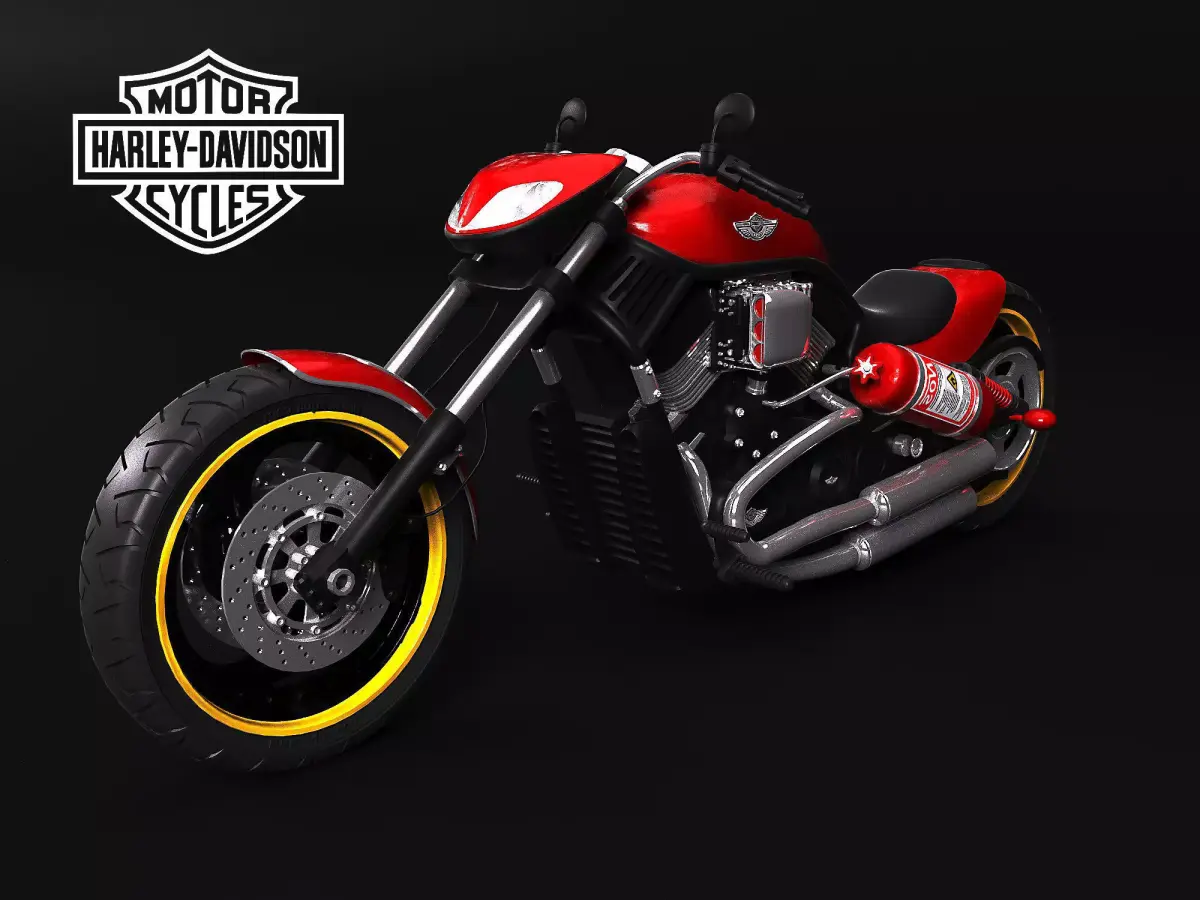 harley custom 3D model