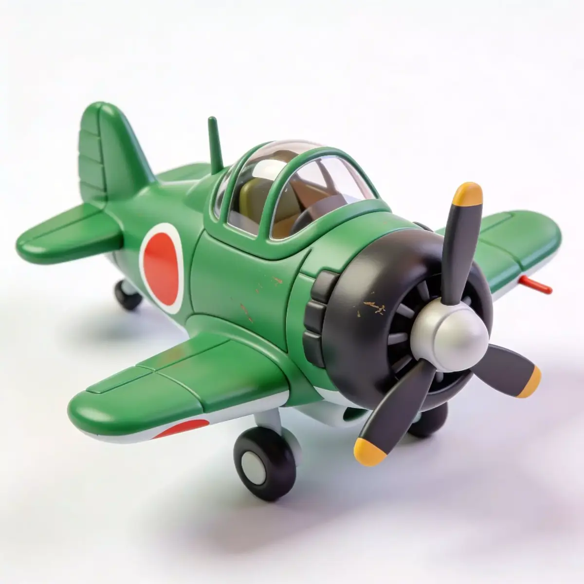 Stylized Chibi WWII Zero Fighter Low-poly 3D model