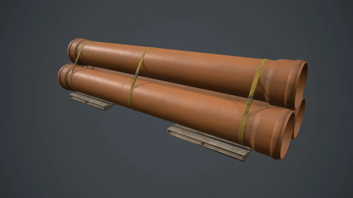 Drain Pipes PBR Game Ready Low-poly 3D model