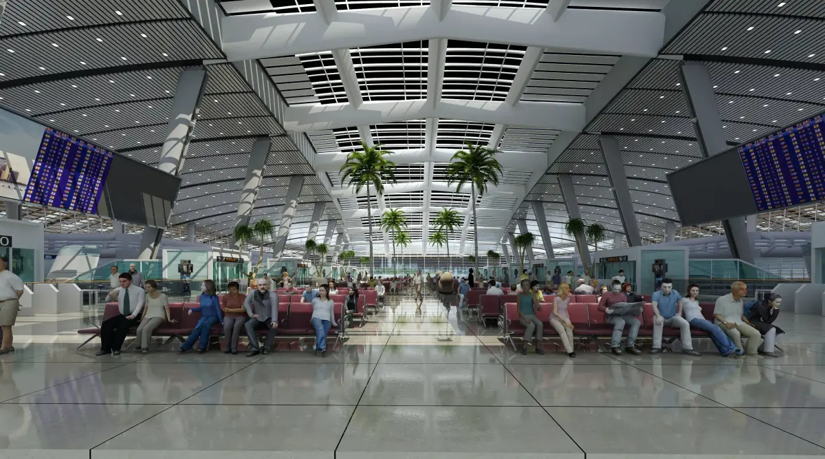 railway station-waiting hall 3D model