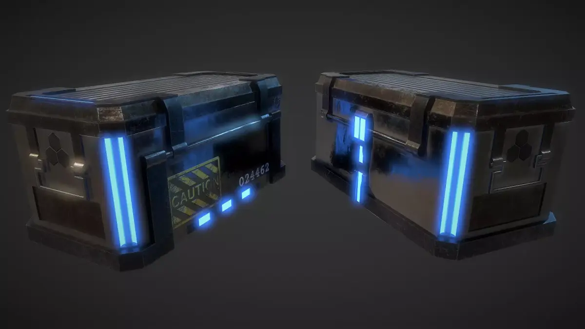 SciFi Crate Low-poly 3D model shop