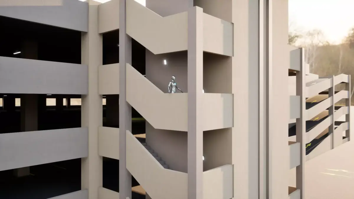 Multi-level parking Low-poly 3D model