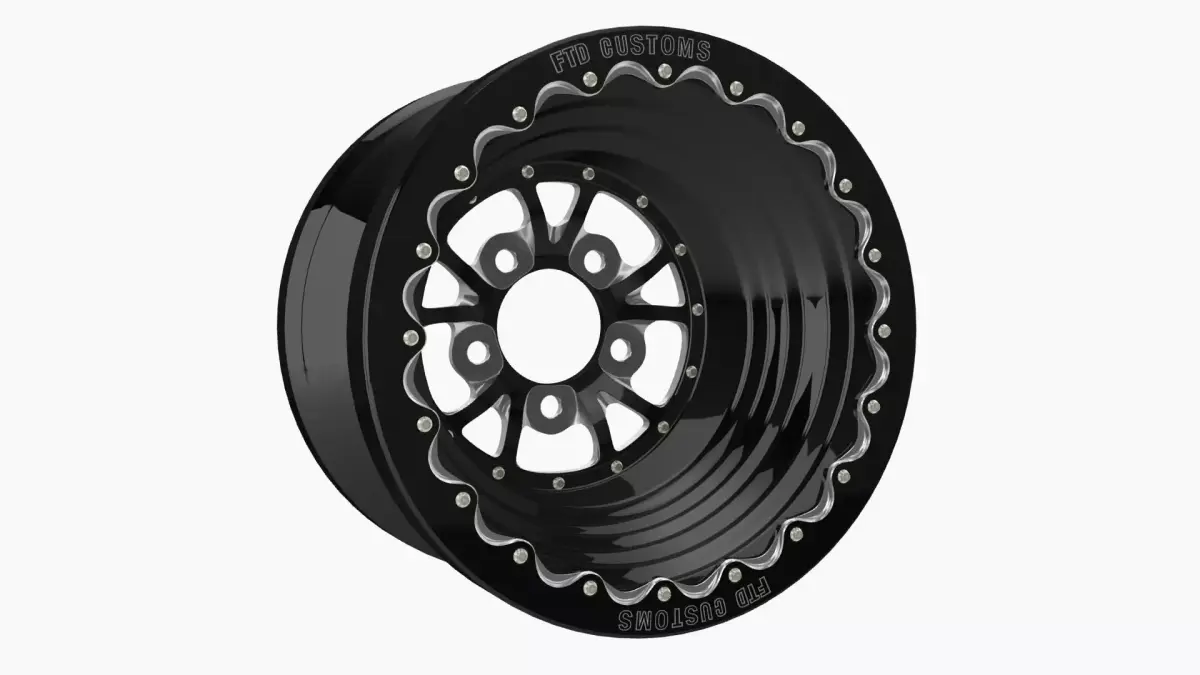 FTD Customs DBL 16x16 drag rear wheel Low-poly 3D model