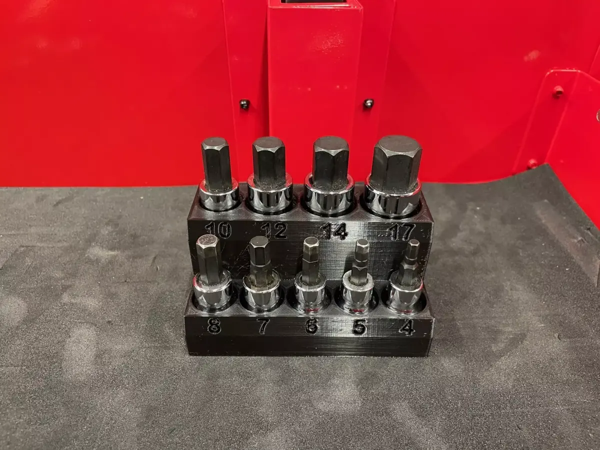 Socket Organizer - 3-8 and 1-2 in Drive Metric Hex Socket Set 3D print model