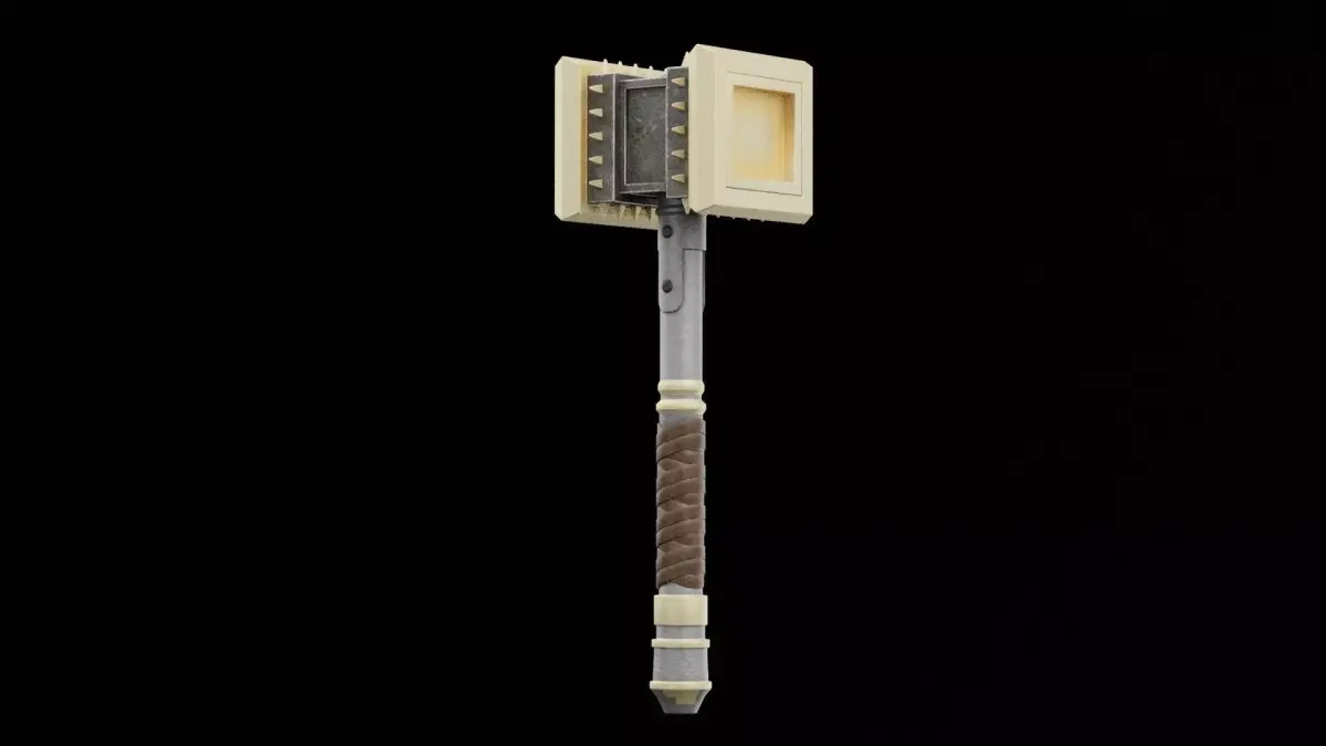Double Headed War Hammer Low-poly 3D model