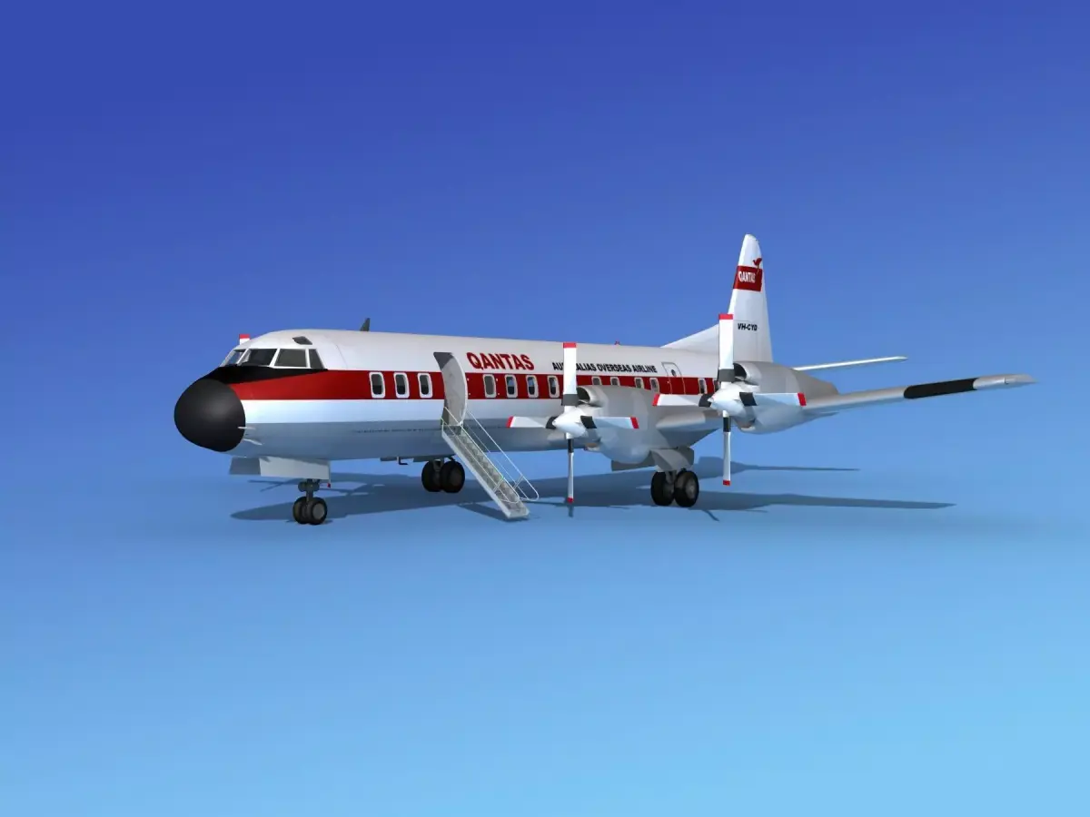 Lockheed L-188 Electra HP Qantas 3D model