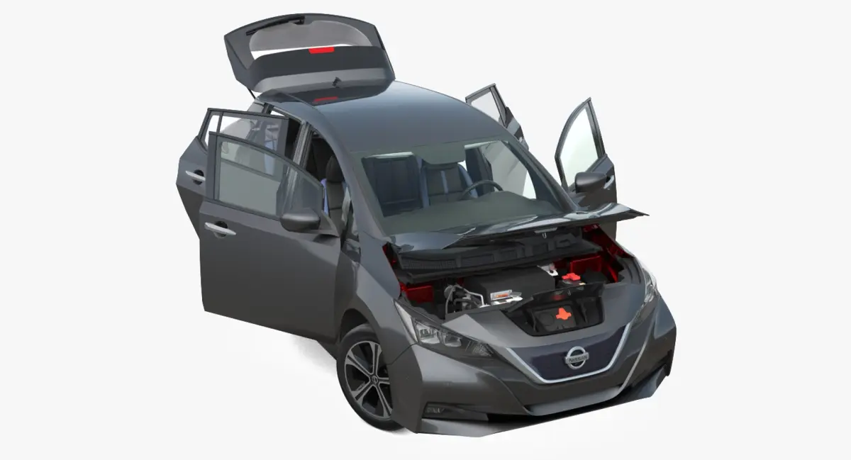 Nissan Leaf 2019 Rigged 3D model