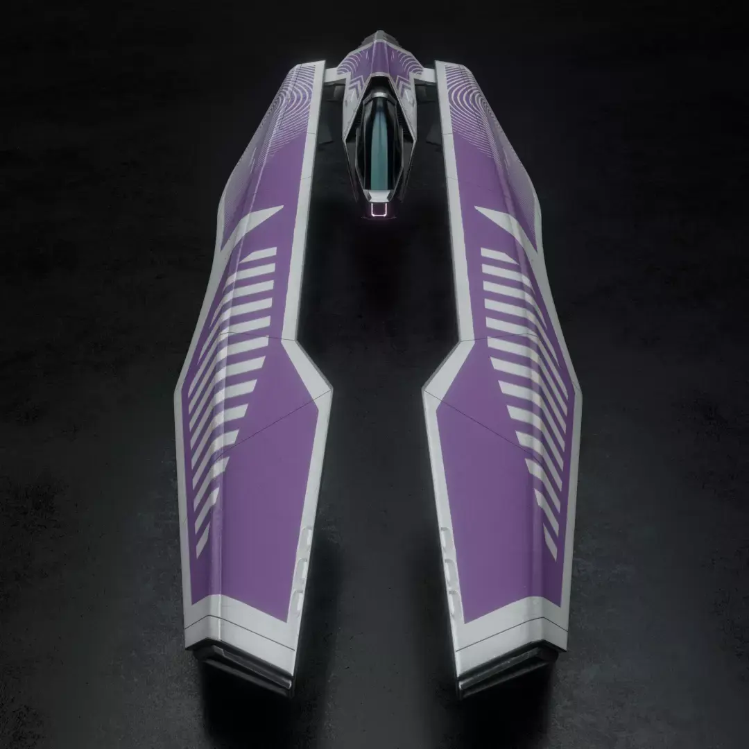 Spaceship racer WipeOut Qirex style 3D model