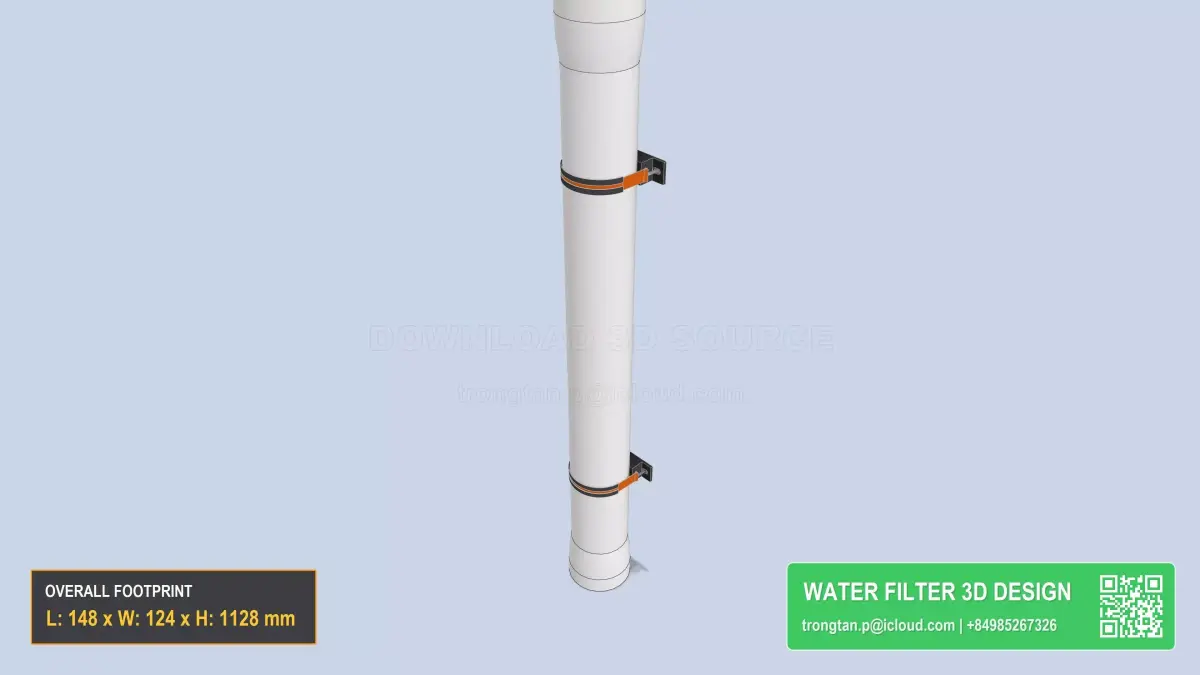 Frp Ro Membrane Housing 4040 Single Pressure Vessel RO System 3D model
