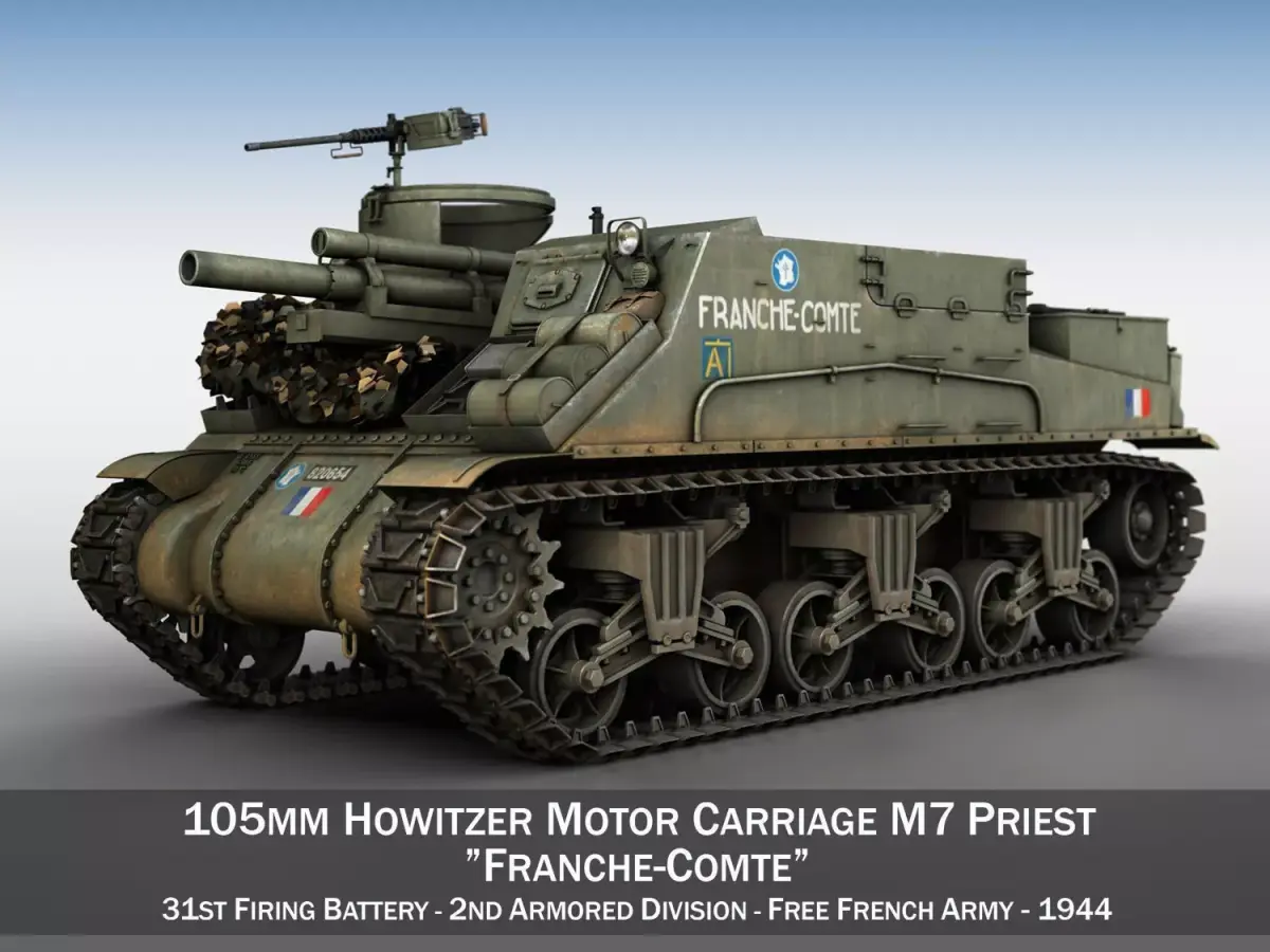 M7 Priest - Franche-Comte 3D model