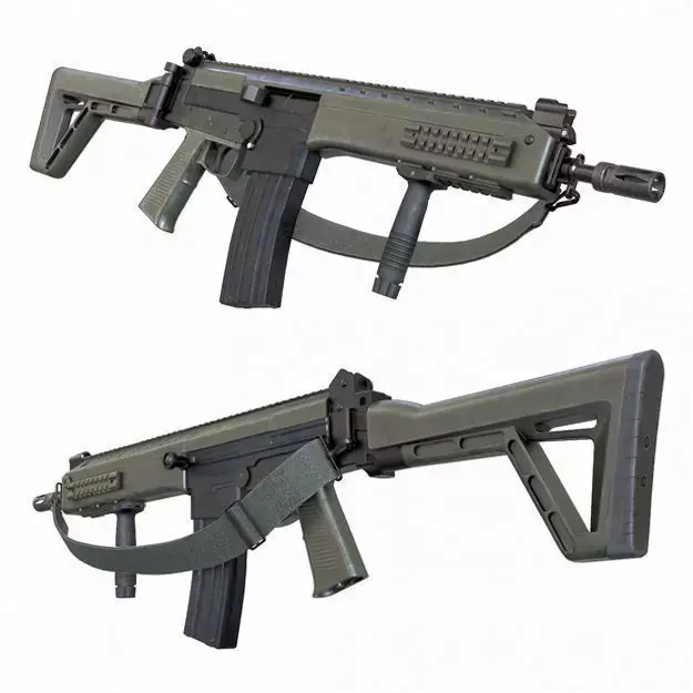 IA2 Assault Rifle with foregrip and rifle sling Low-poly 3D model