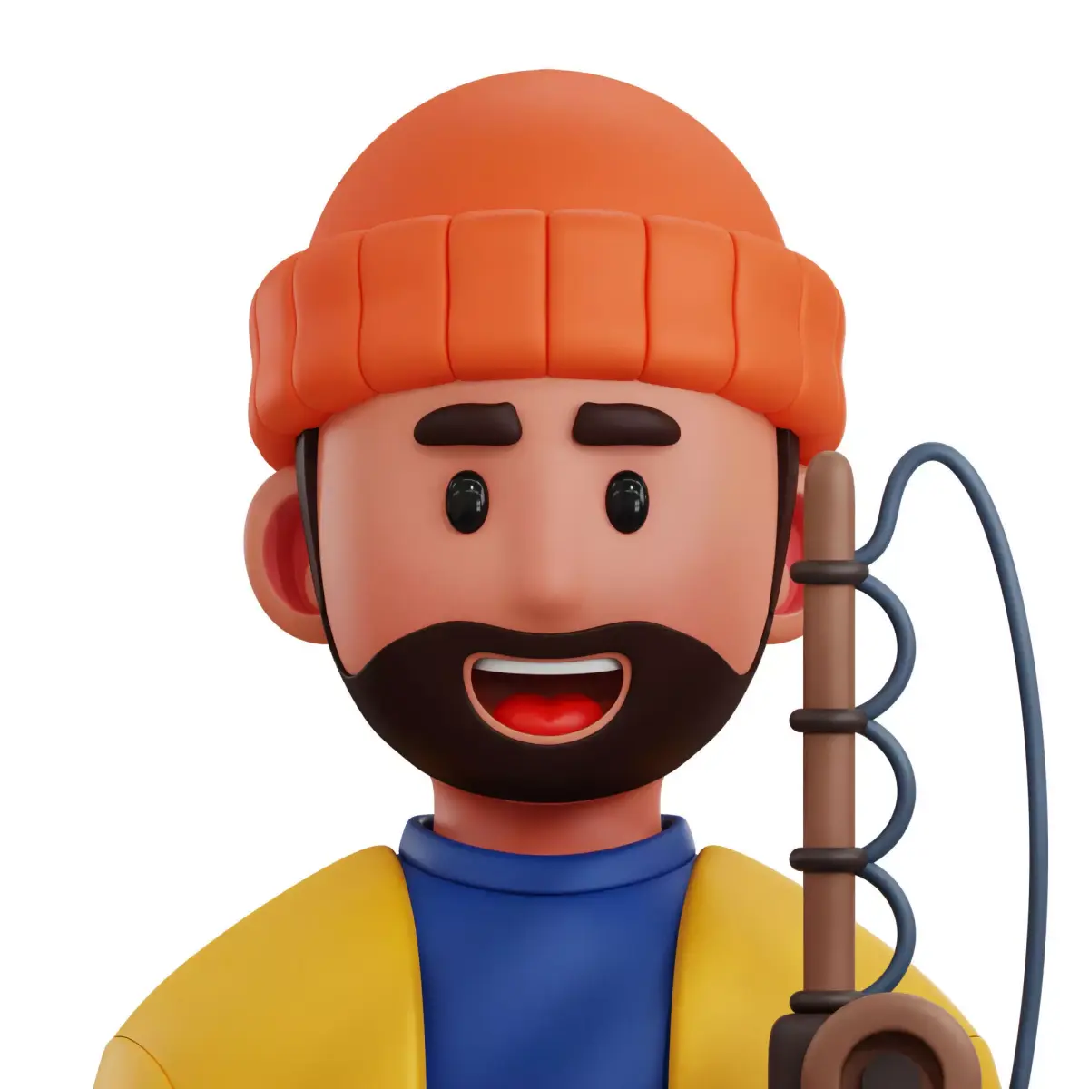 Fisherman Player Avatar 3D Icon Low-poly 3D model