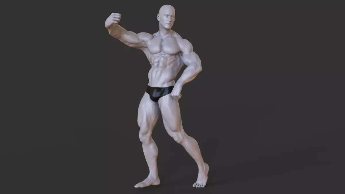 Bodybuilder Pose 3D print model shop