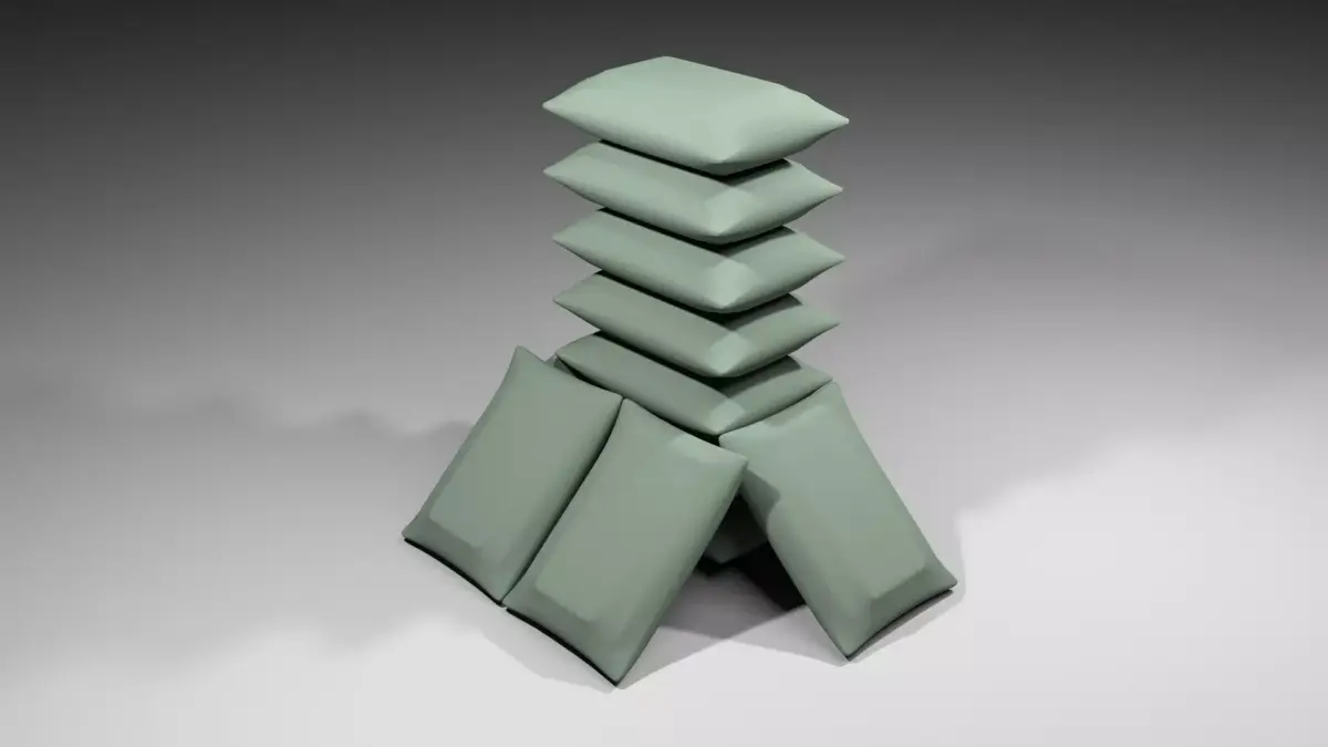 Sandbag Bunker - Towering Hesco 3D model