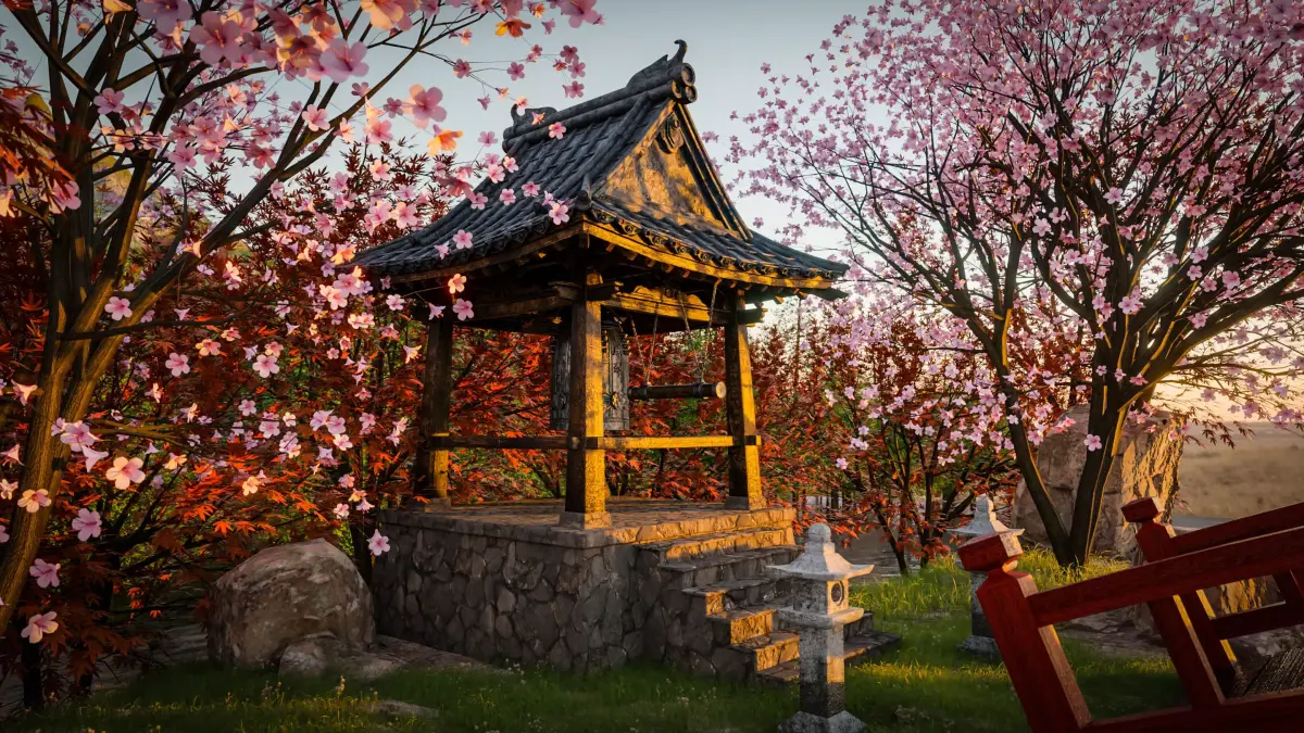 JAPANESE BELL Bonsho tsurigane Low-poly 3D model