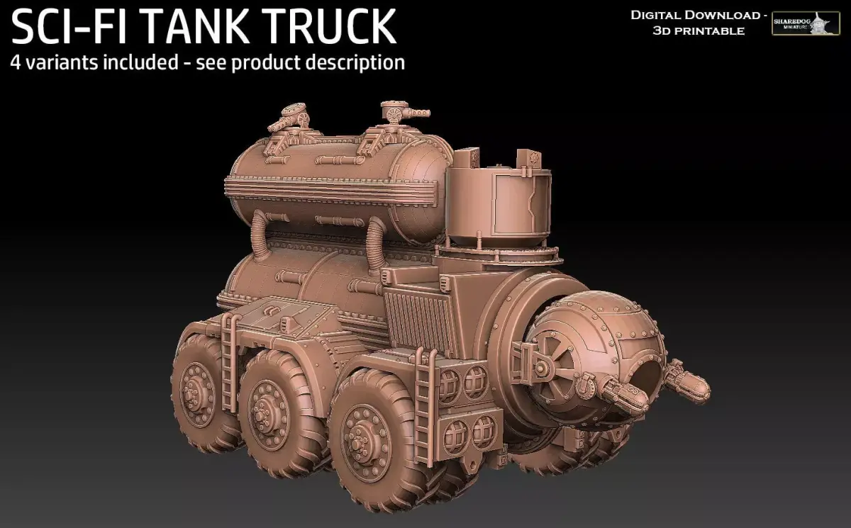 Sci-Fi Tank Truck 3D print model