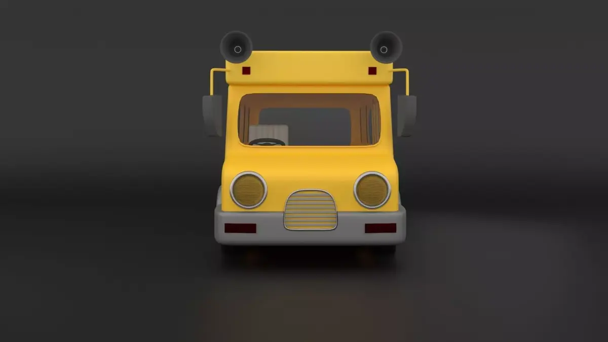 Cartoon Bus 3D Model 3D model