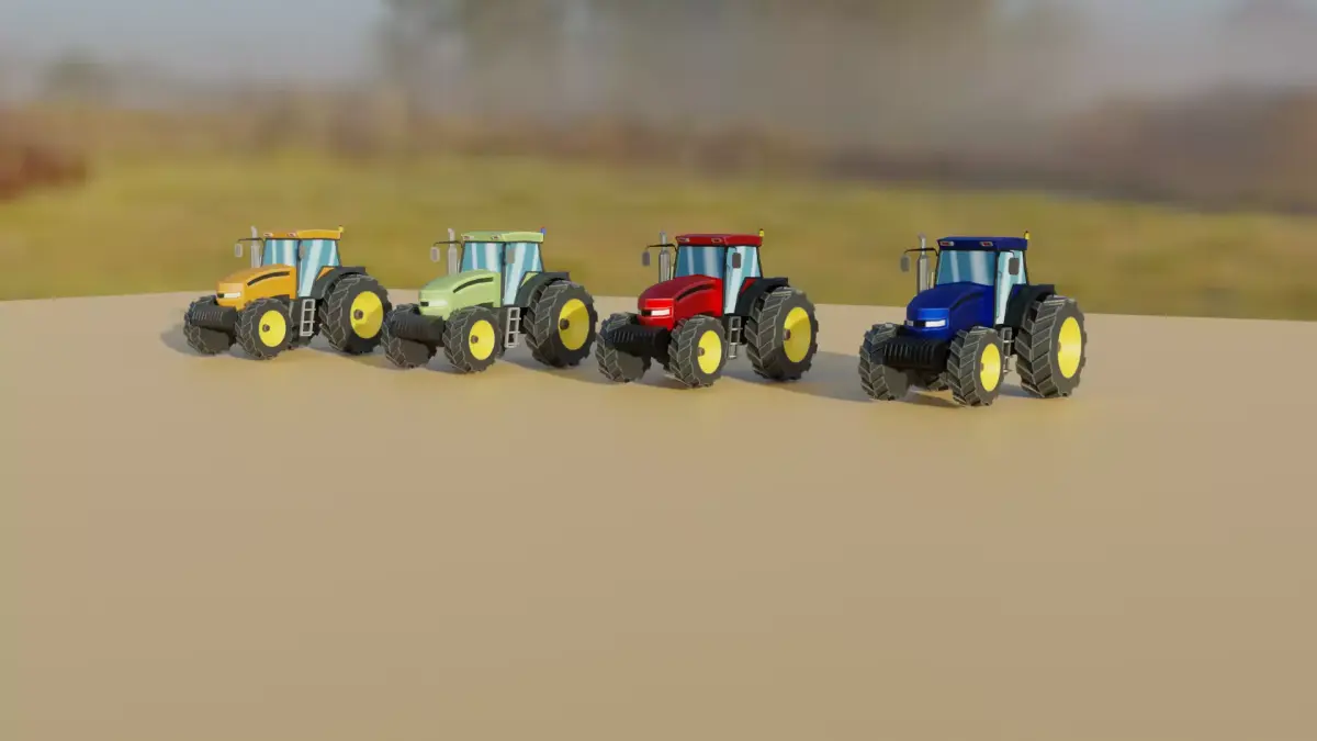Tractor Collection Game Asset Low-poly 3D model