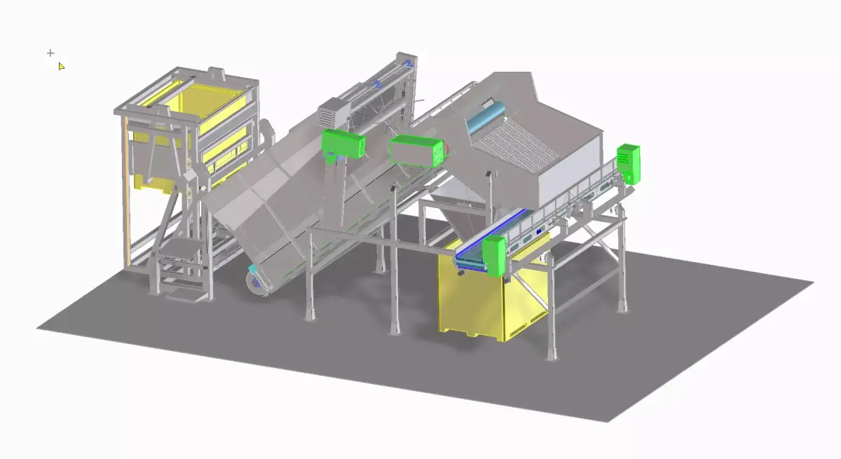 Bin tipper for food instustry 3D model