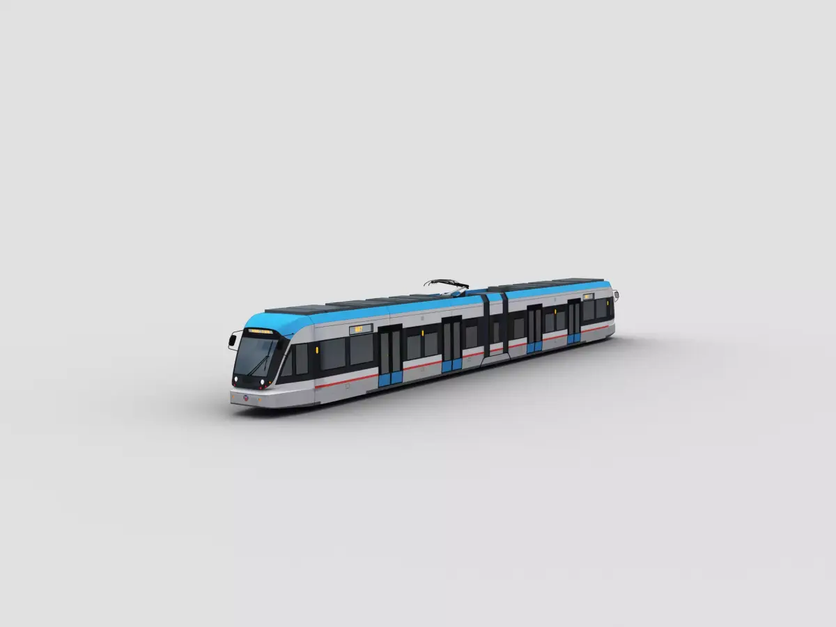 Low Poly Tram 17 Low-poly 3D model