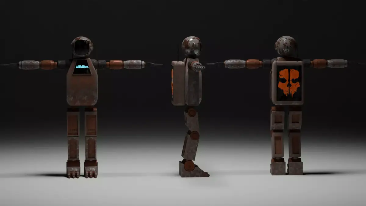 Sci-fi rigged Rusty Robot 3D model