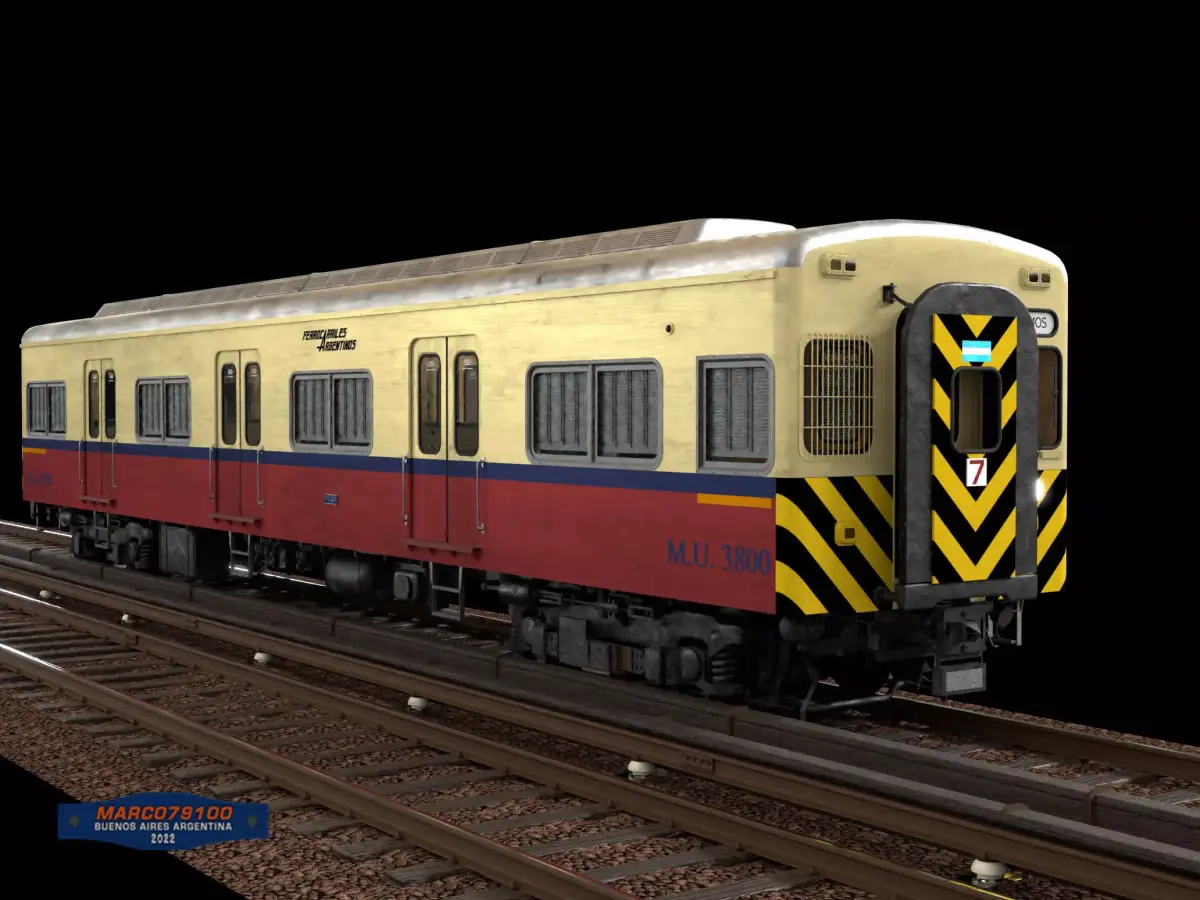 Toshiba Series 3800 EMU Train Low-poly 3D model