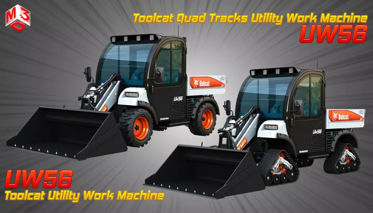 UW56 - Toolcat Utility Work Machine - Bucket  2 in 1 3D Model Pack
