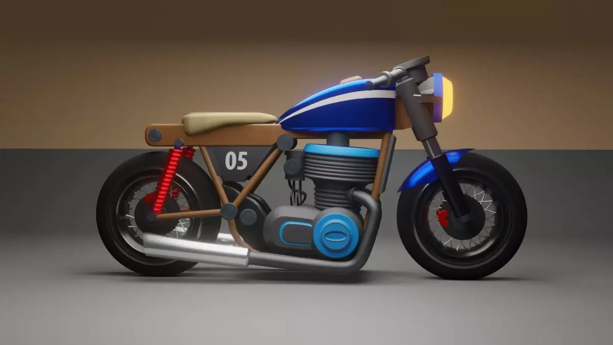 Cafe Racer Motorcycle 3D model purchase