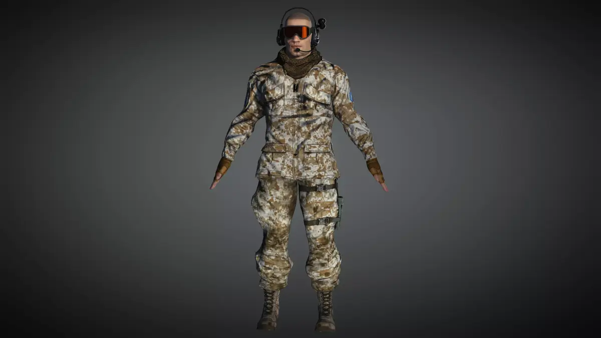 AAA Military Male Character 02 Low-poly 3D model