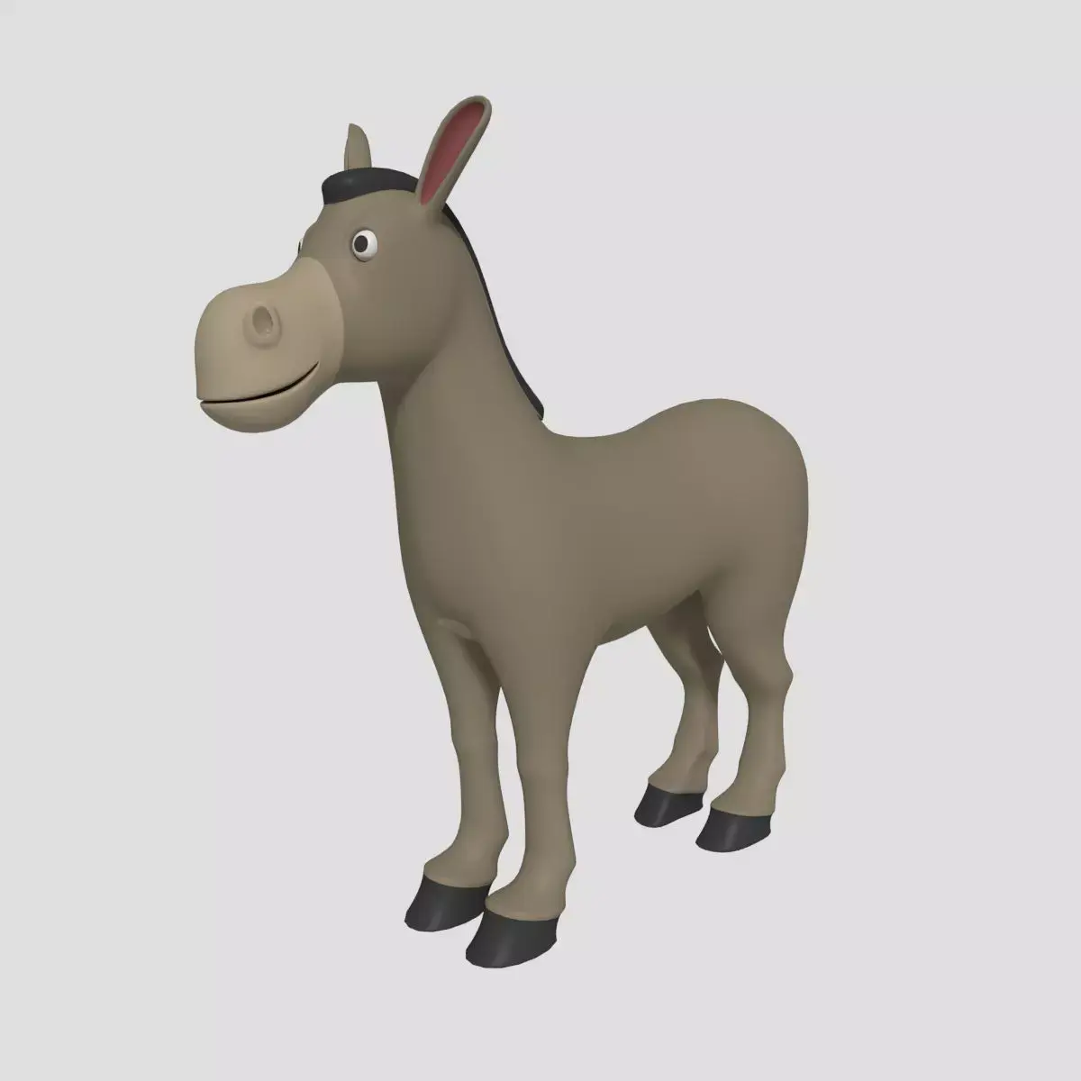 Cartoon Donkey Low-poly 3D model