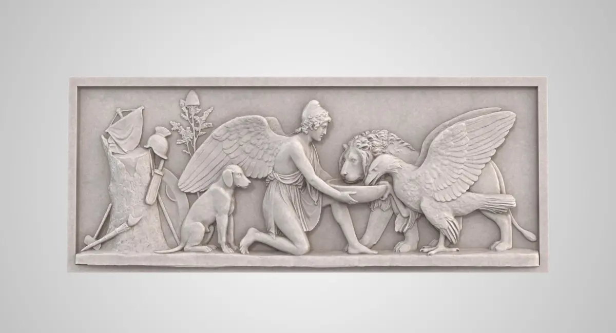 Plaster Relief Genius Peace Freedom 3D model
