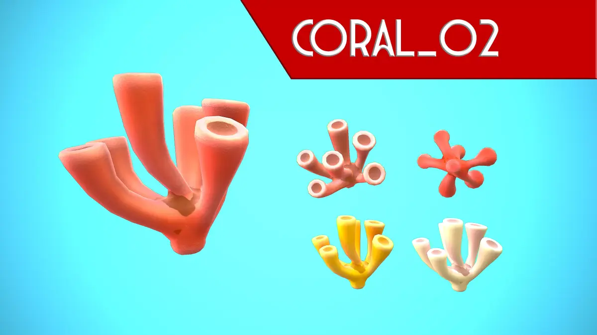 CORAL 02 CARTOON STYLIZED Low-poly 3D model