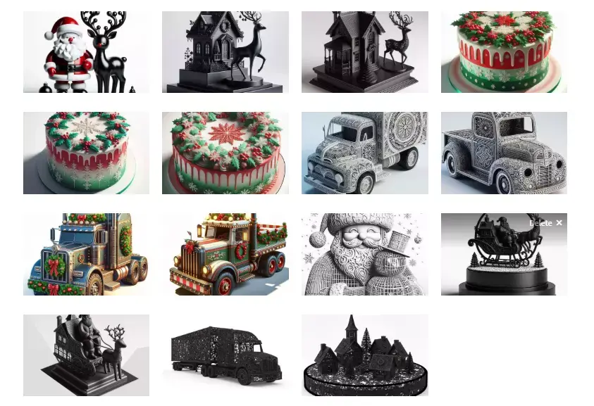 Christmas Truck City 3D Model Pack