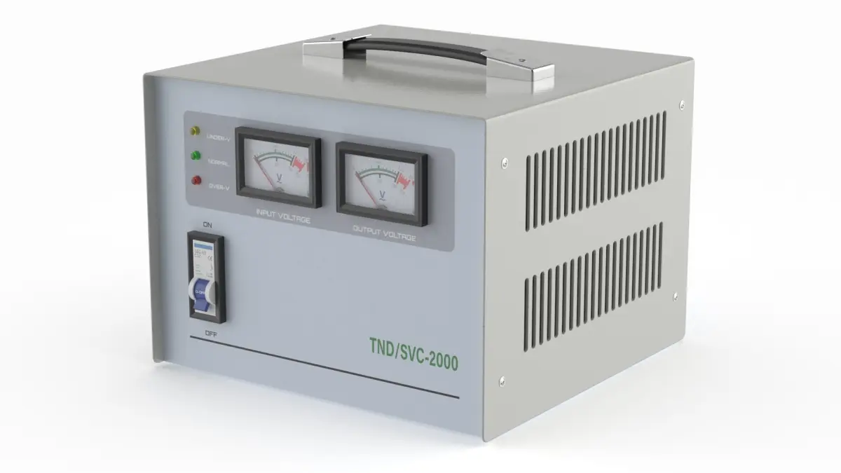 Voltage Stabilizer with Analog Meters Grey 3D model