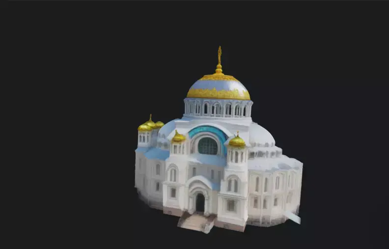 Chapel with Dome 3D Model  Classic Style Game Ready 3D model