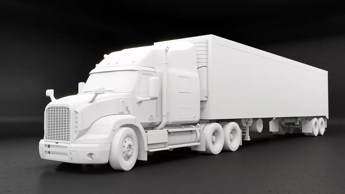 Generic Semi Truck Sleeper Cab and Refrigerated US Trailer UT 3D model