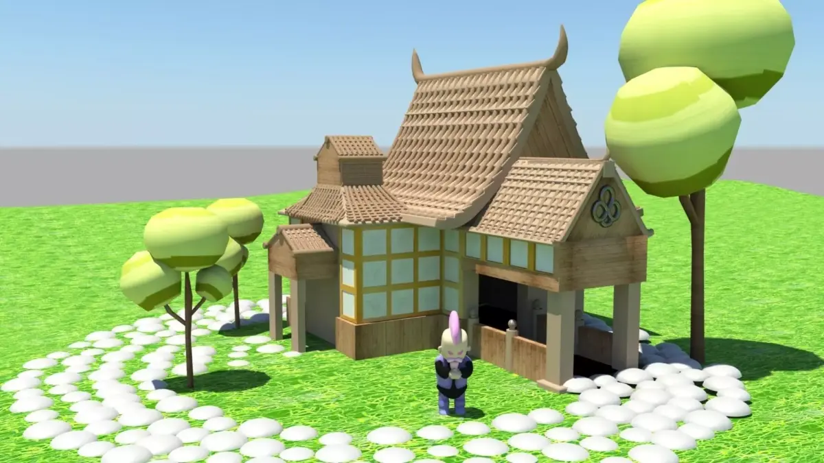 High poly model of temple 3D model