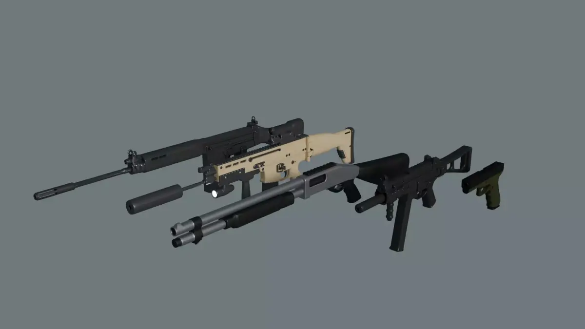 WEAPONS PACK Low-poly 3D model shop
