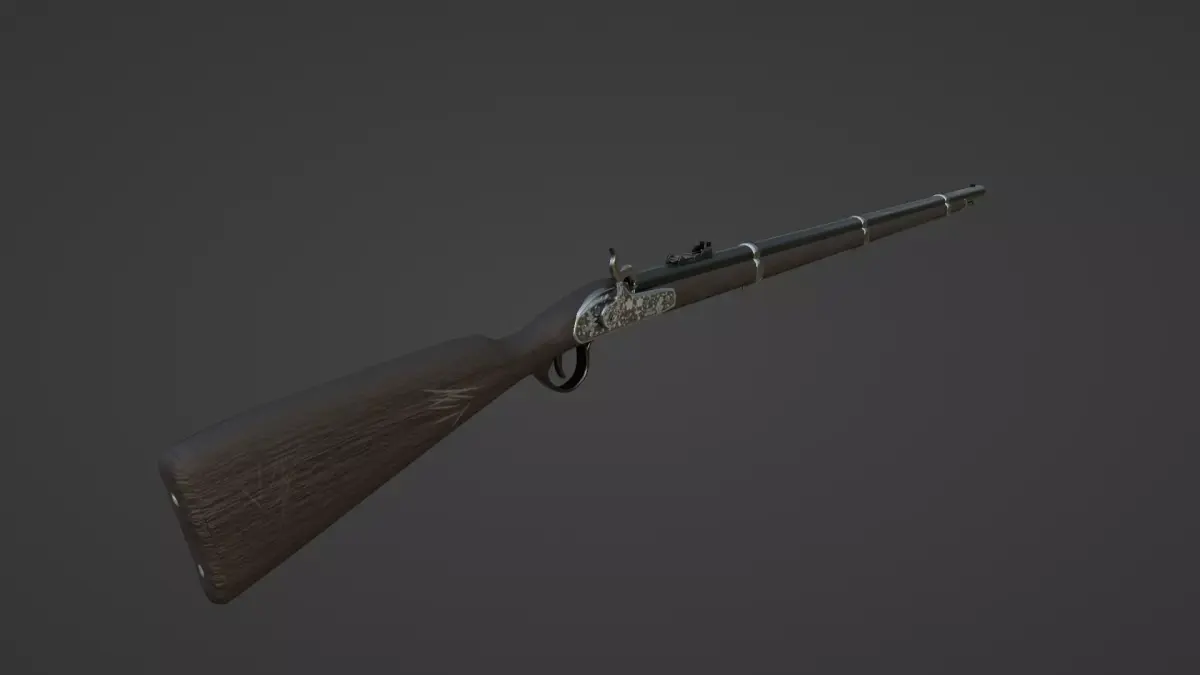 1853 Enfield Target Percussion Musket Low-poly 3D model