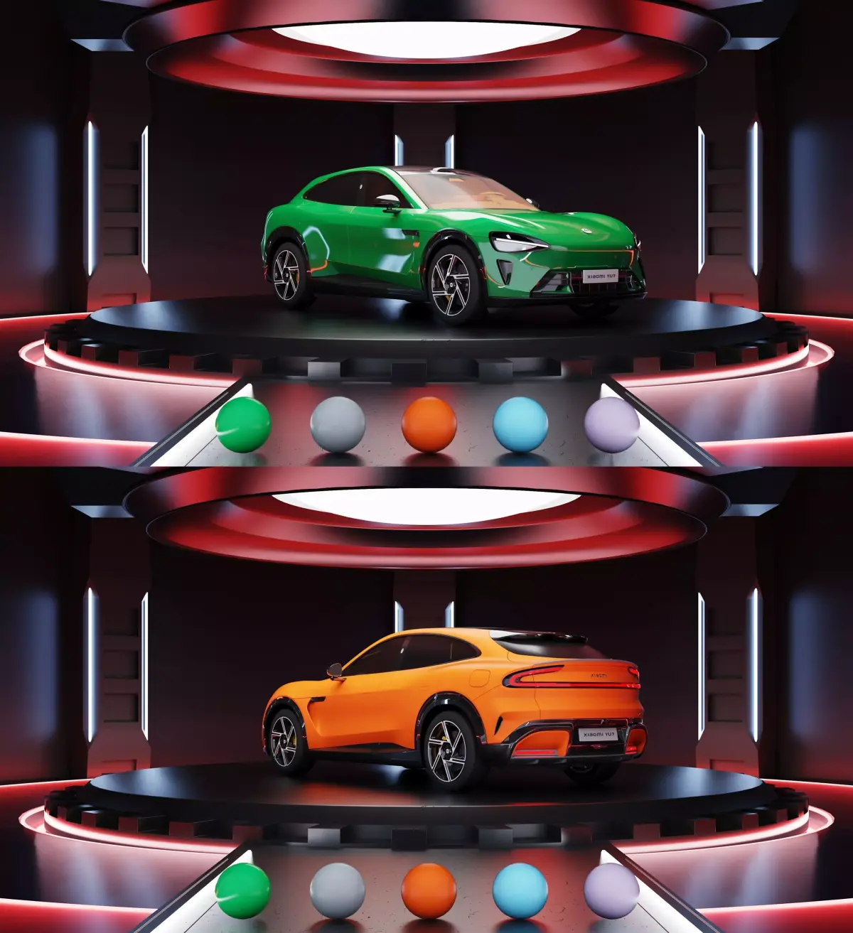 Car Showroom - Xiaomi YU7 Low-poly 3D model