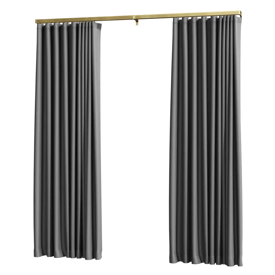  Ripple Fold Partly Open Curtains Model, Gray 