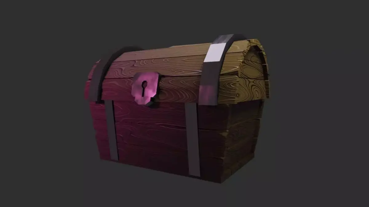 Treasure chest 2 Low-poly 3D model